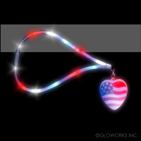 USA HEART FLASHING LANYARD (1 PIECE)