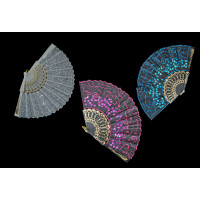 ASSORTED GLITTER HAND FAN (1 PIECE)