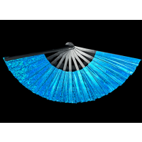 BLUE IRIDESCENT HAND FAN   (1 PIECE)