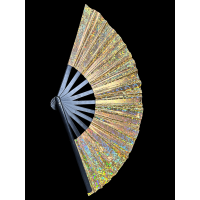 GOLD IRIDESCENT HAND FAN   (1 PIECE)