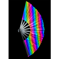RAINBOW IRIDESCENT HAND FAN   (1 PIECE)