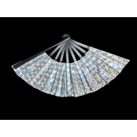 SILVER IRIDESCENT HAND FAN   (1 PIECE)