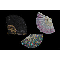 ASSORTED SEQUINED HAND FAN (1 PIECE)