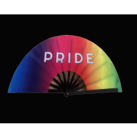 24" XL RAINBOW PRIDE HAND FAN   (1 PIECE)