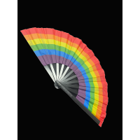 24" XL RAINBOW PRIDE HAND FAN   (1 PIECE)