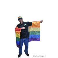 PRIDE FLAG CAPE WITH ARM LOOPS AND GROMMETS (1 PIECE)