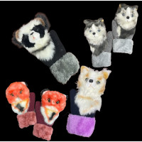 ASSORTED STYLE ANIMAL PLUSH GLOVES (1 PAIR)
