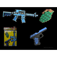 NON-FLASHING CARDED ASSORTED STYLE PIXEL TOYS ( 1 SET )