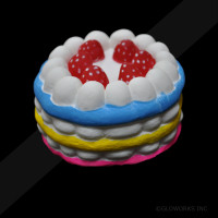 NEON LAYER CAKE WITH RASPBERRY TOPPING SQUISHY (1 PIECE)