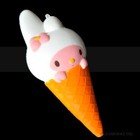 BUNNY ICE CREAM CONE SQUISHY (1 PIECE)