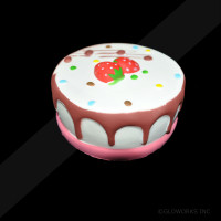 CAKE WITH STRAWBERRIES AND CHOCOLATE DRIZZLE SQUISHY (1 PIECE)