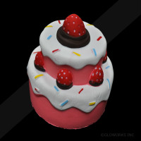 DOUBLE LAYER CAKE WITH RASPBERRY TOPPING SQUISHY (1 PIECE)