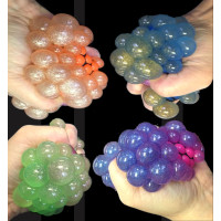 2.75" GLITTER SQUISHY MESH BALL  (1 PIECE)