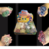 2.5" LARGE GLITTER SQUISHY MESH BALL  (1 PIECE)