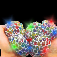 2" LED FLASHING JELLY BEAD SQUISHY MESH BALL (1 PIECE)