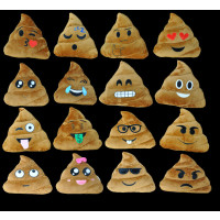 14" ASSORTED POOP STYLE EMOJI PILLOW (1 PIECE)