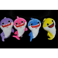 ASSORTTED COLOR 10" PLUSH SHARK WITH MUSIC 