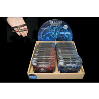ASSORTED PEWTER DRAGON GENUINE LEATHER BRACELET W/DISPLAY (48 PCS)