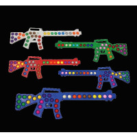 ASSORTED COLOR LED FLASHING BUBBLE POP MACHINE GUN (1 PIECE) 
