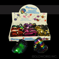 ASSORTED COLOR PLUSH SEQUIN HEART WITH KEY CLIP (1 PIECE)