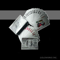 PLASTIC HEAVY WEIGHT SILVER PLAYING CARDS ( 1 PACK)