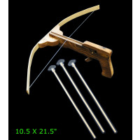 21.5" HAND CARVED WOODEN CROSSBOW (1 PIECE)