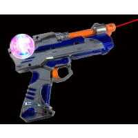 SPINNING BALL DOUBLE BARREL LED GUN (1 PIECE)