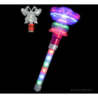 MULTI-COLOR SPINNING BUTTERFLY WAND WITH LED HANDLE (1 PIECE)