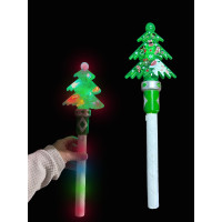 13" LED LIGHT UP SPINNING CHRISTMAS TREE WAND (1 PIECE)