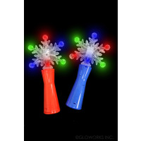 LED FLASHING SPINNING SNOWFLAKE WAND (1 PIECE)