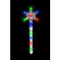 14'' LED FLASHING SPINNING SNOWFLAKE WAND (1 PIECE)