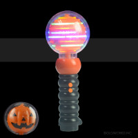 9" LED PUMPKIN SPINNING WAND (1 PIECE)