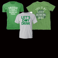 3 PIECE ASSORTED ST. PATRICK'S DAY T-SHIRTS SIZE SMALL 