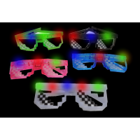 LED FLASHING ASSORTED PIXEL GLASSES (1 PIECE)