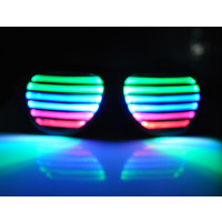 LED SOUND ACTIVATED RECHARGEABLE SHUTTER SHADES (1 PAIR)