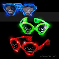 SKULL SHAPED FLASHING SUNGLASSES (1 PIECE)