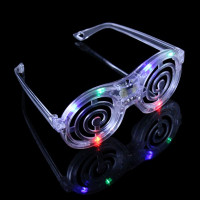 SPIRAL CRAZY FLASHING EYEGLASSES - MULTI-COLOR LED (1 PIECE)