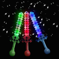 LED ASSORTED COLOR FLASHING PIXEL BUBBLE SWORD WITH SOUND 
