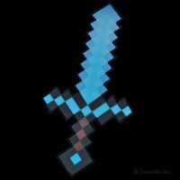 24" NON FLASHING FOAM PIXEL DIAMOND SWORD