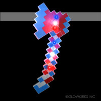 LED FLASHING PIXEL AXE RED/WHITE/BLUE (1 PIECE)