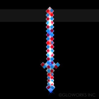 24" RED/WHITE/BLUE  FLASHING PIXEL SWORD (1 PIECE)