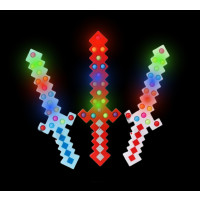 ASSORTED COLOR BUBBLE POP PIXEL SWORD WITH LIGHTS AND SOUND  (1 PIECE) 