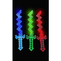 24" FLASHING TWISTED PIXEL SWORD  ASSORTED COLORS (1 PIECE)