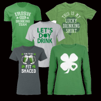 5 PIECE ASSORTED ST. PATRICK'S DAY T-SHIRTS ASSTORED SIZES S/M/L/XL