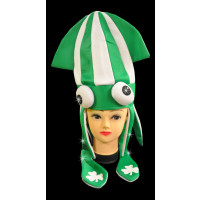 LED SQUID HAT GREEN/WHITE (1 PIECE) 