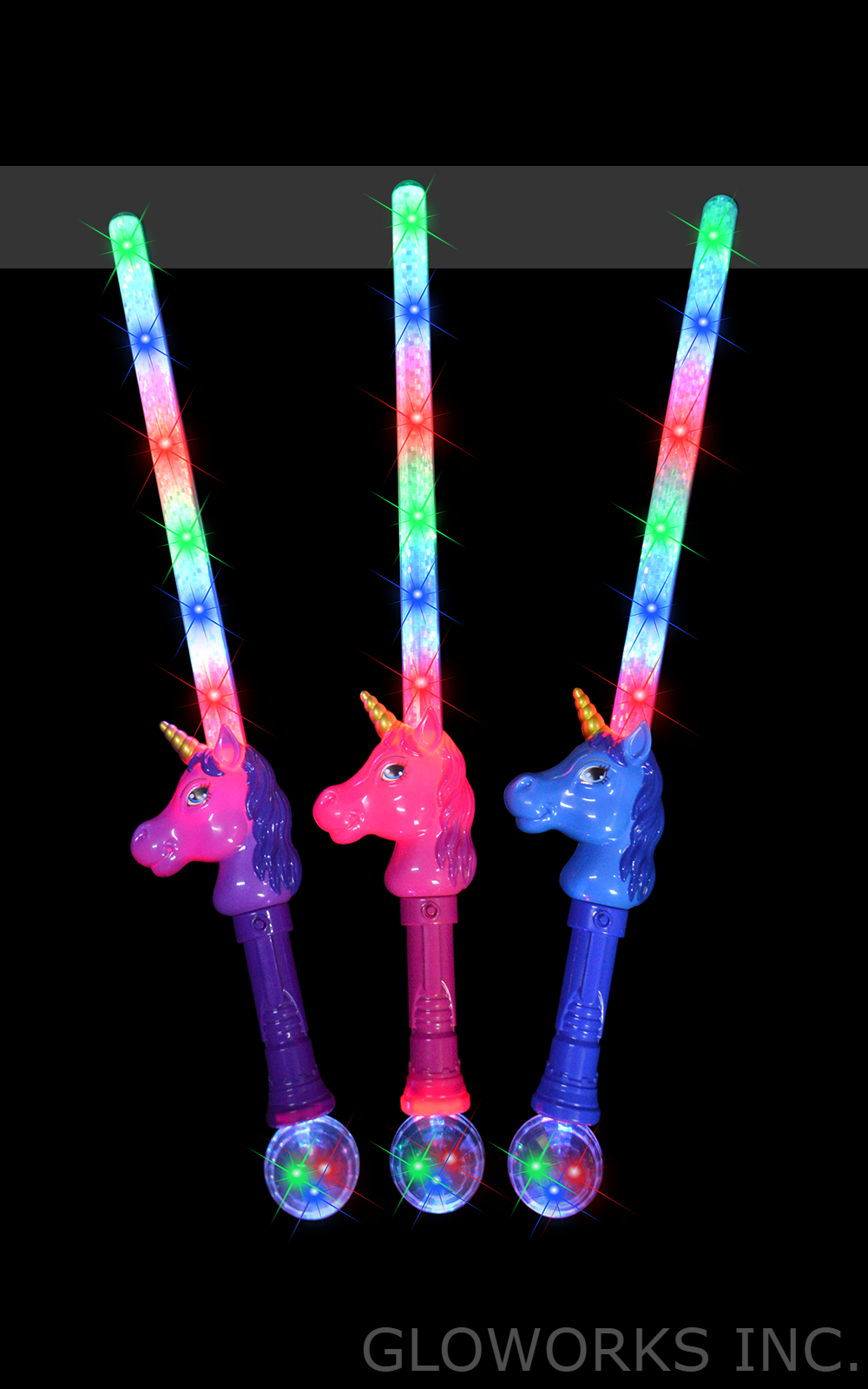 LED ASSORTED COLOR UNICORN SWORD